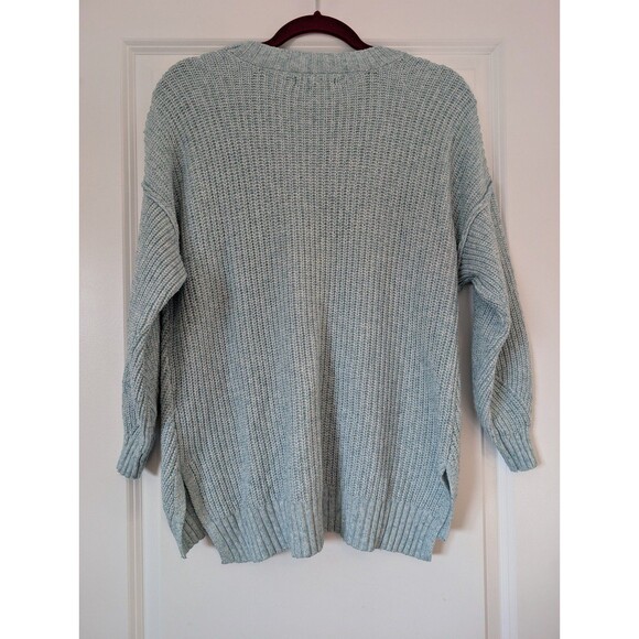 American Eagle Light Blue Crewneck Raglan Sleeve Knit Sweater Women's Size XS - Picture 5 of 11